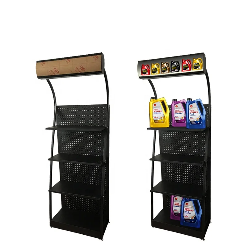 Metal Car Engine Motor Oil Display Stand Accessory Shelves Stand Lubricant Oil Display Rack