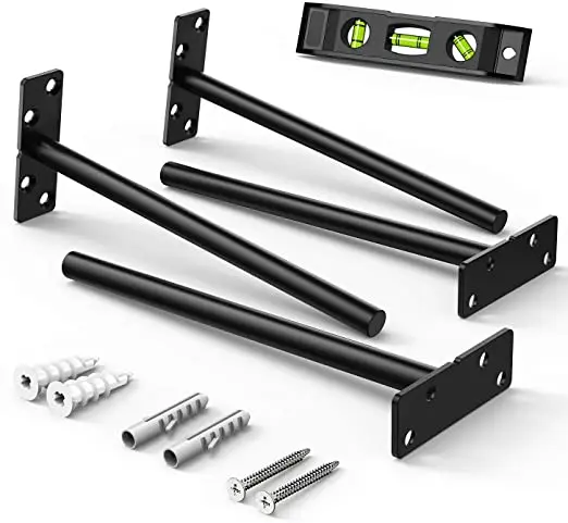 Decorative Invisible Blind Hidden Metal Slatwall Mount Floating Shelf Support Bracket for Wood