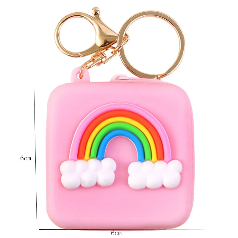 Girls Mini Headset Earphone Bag Purse Case Kid Gift Animal Cute Coin Wallet Cartoon Silicone Rubber Keychain Bags Kids