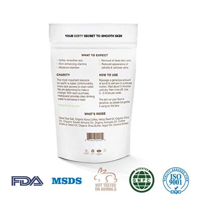 MISSY OEM ODM Private Label Body Scrubs Coconut Coffee Scrub with Dead Sea Salt