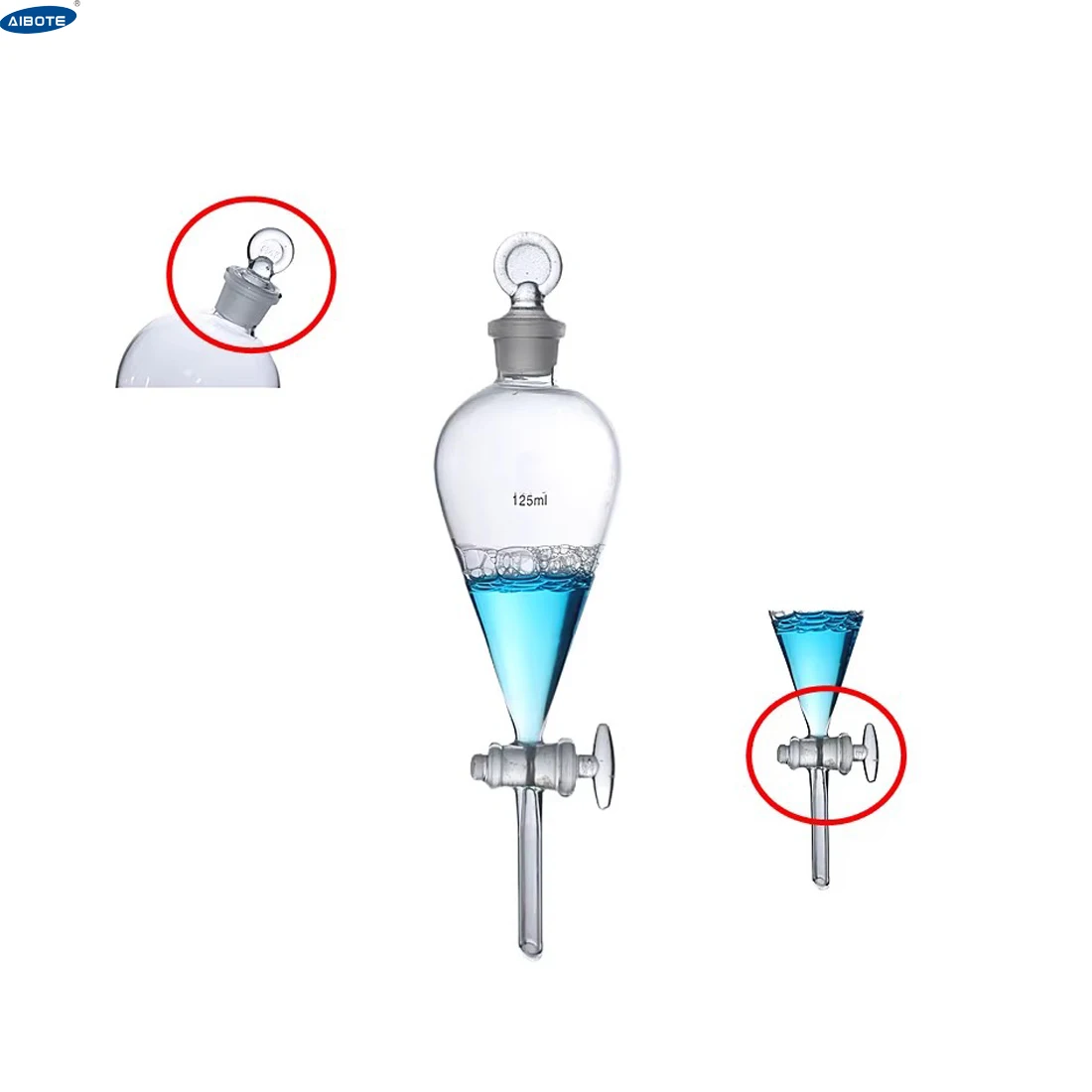 Lab Split Funnel Aibote 1000ml Separating Funnel - Efficient Lab Equipment