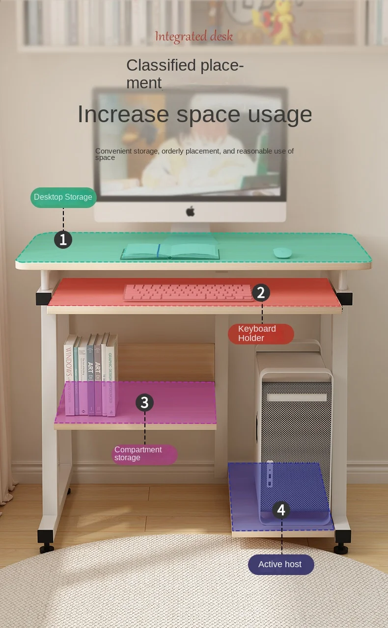 Custom Cheap Office Computer Desk Table Home Simple Wooden Computer Desk With Shelf