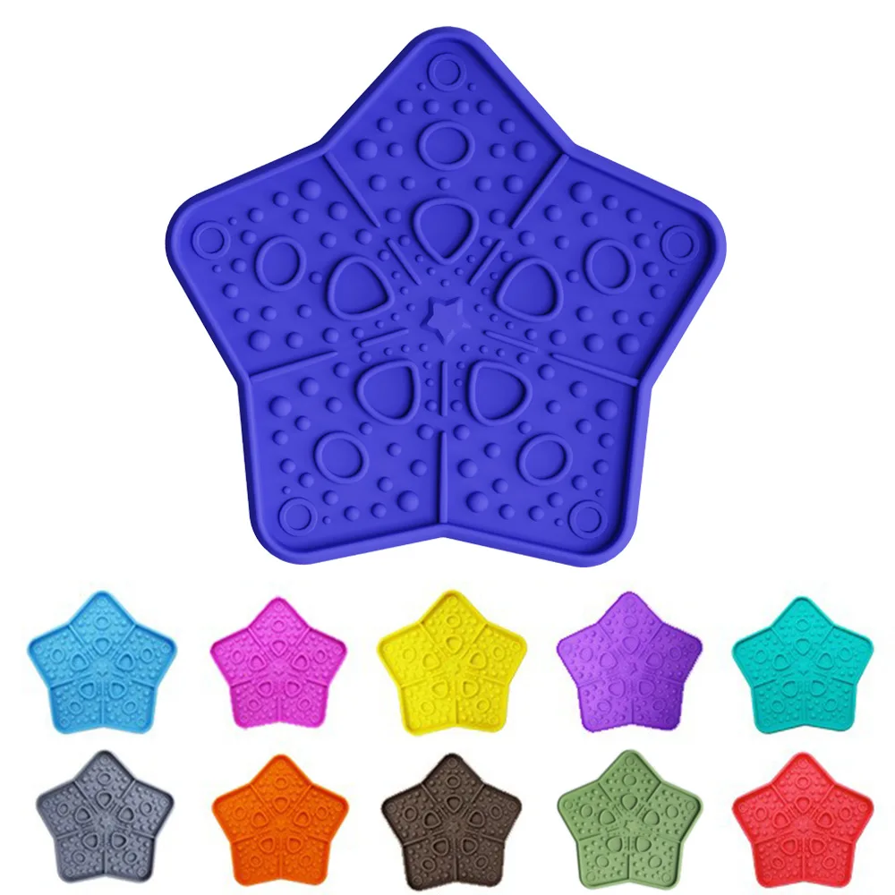 Five-Pointed Star Silicone Suction Cup Food Tray Dog Bowl Slow Food Bowl with Pet Licking Mat Pet Supplies for Cats & Dogs