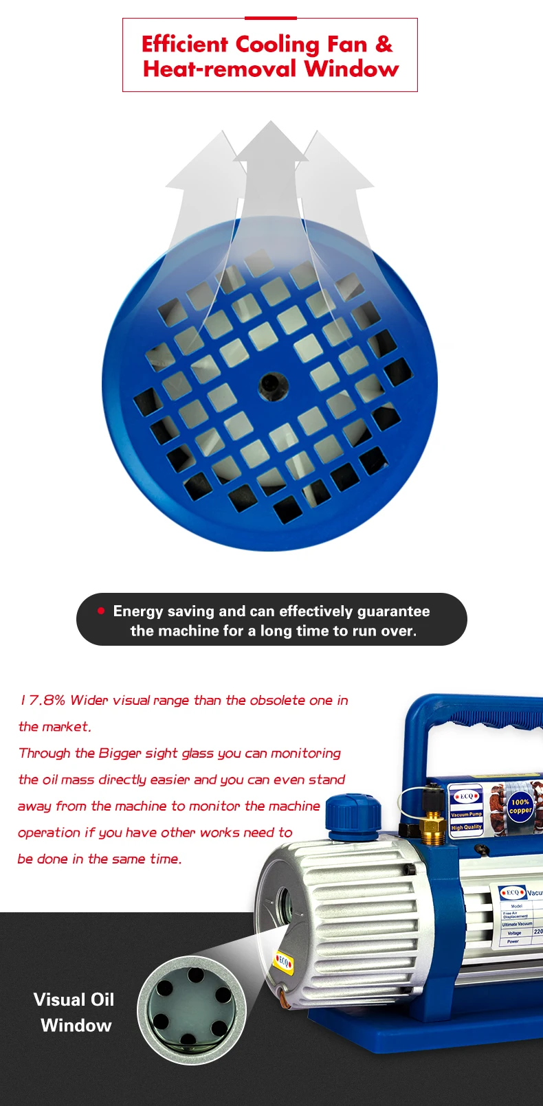 Refrigeration Vacuum Pump Dual /single Stage Vacuum Pump Vp225 Air