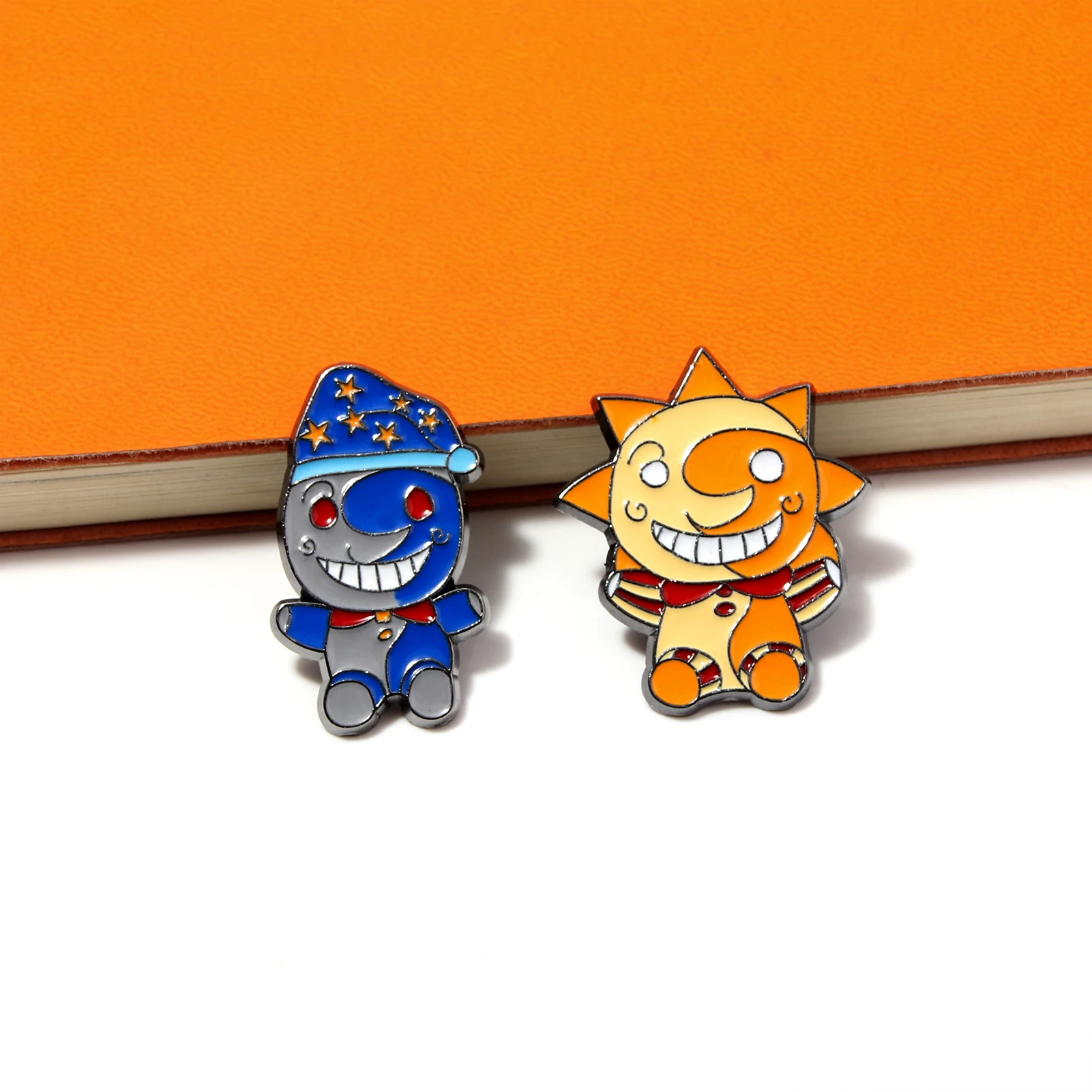 Cartoon Fnaf Sundrop And Moondrop Pins Brooch Freddy Metal Badge ...