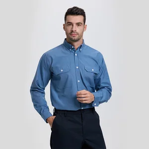 Comfortable Safety-Focused Durable High-Quality FR Modacrylic Workwear Construction Shirt for Electricians