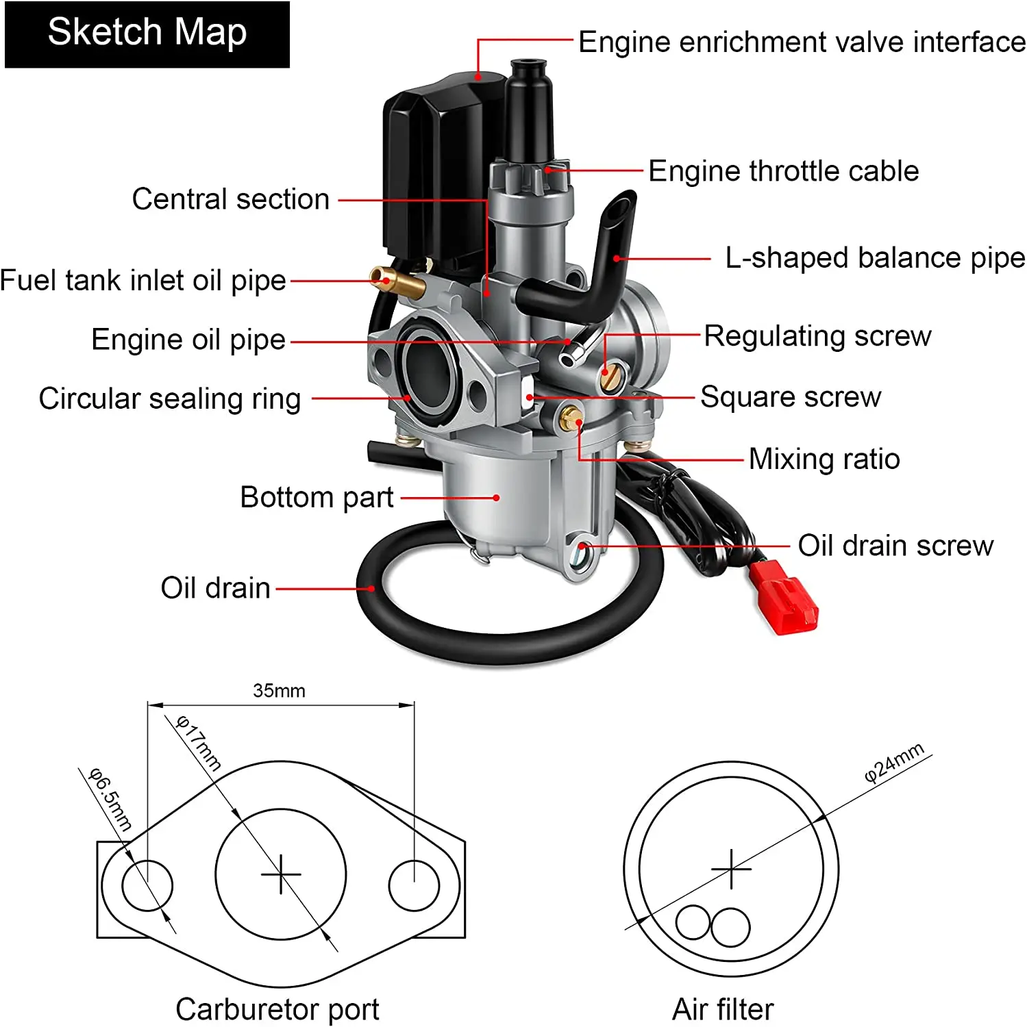 17MM Carburetor PZ 17 for Honda DIO 50CC High Performance