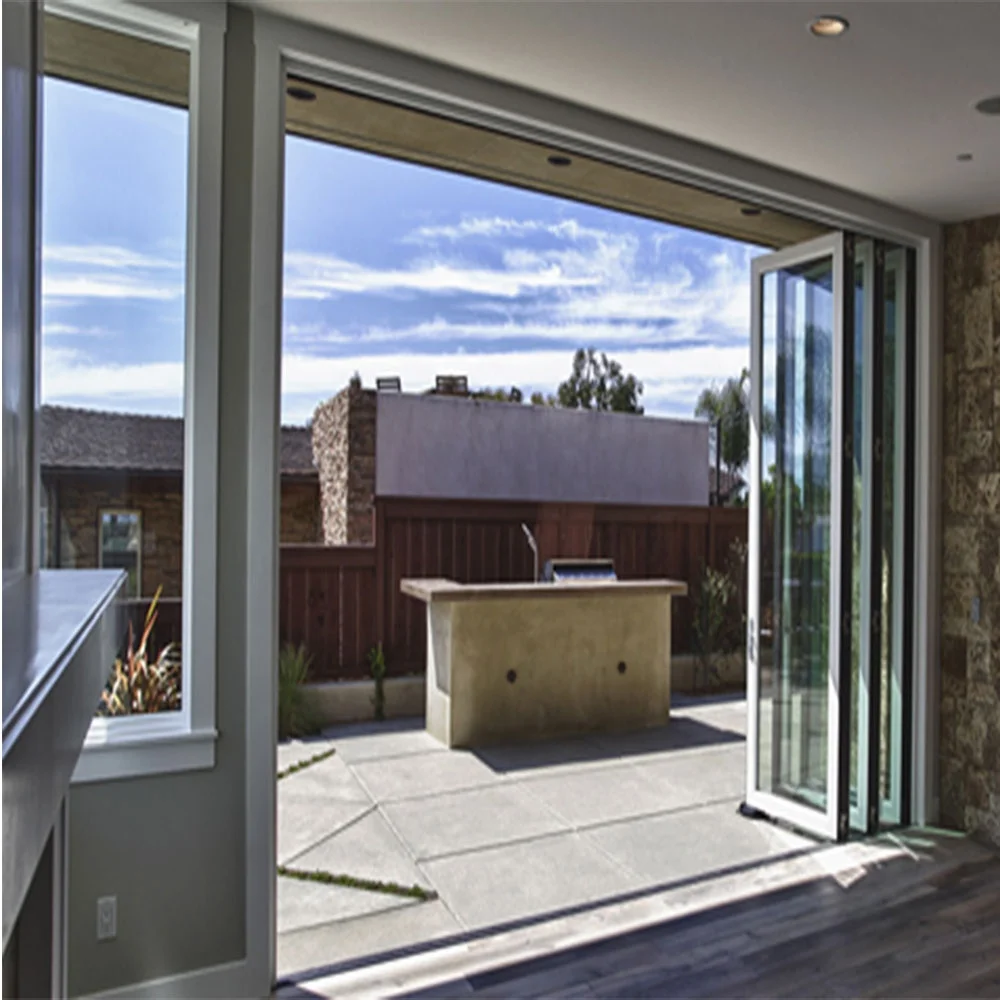 Custom Standard Glass Windows Windproof Aluminium Glass Casement Windows and Doors Aluminum Folding Door