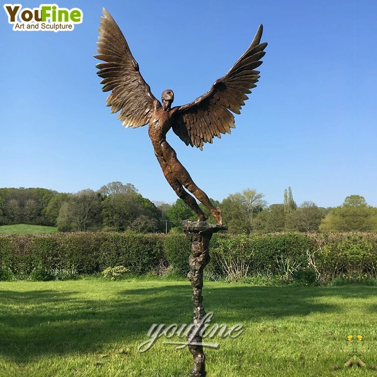 Modern Famous Artist Design Bronze Abstract Angel Icarus Ii Statue Sculpture