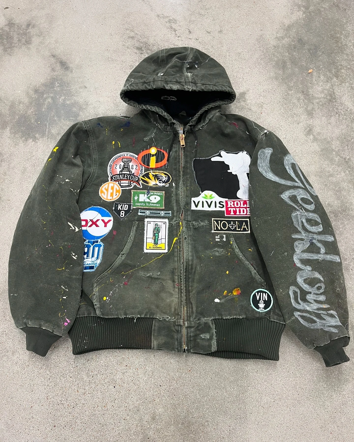 Work Jacket Zipper Hoodie for Men - Custom Embroidery Patch