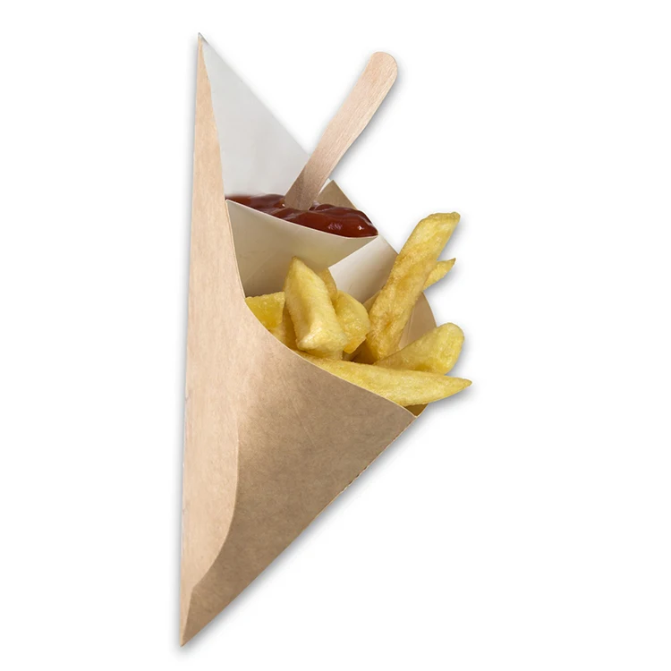 Disposable Cone Paper French Fries  French Fries Paper Bags Cone - 50pcs  Creative - Aliexpress