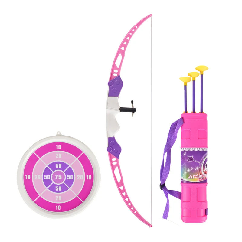 Turismo Promover comentarista Source Juego de tiro con arco y flecha para niñas, juguete de tiro con arco  de plástico, color rosa on m.alibaba.com