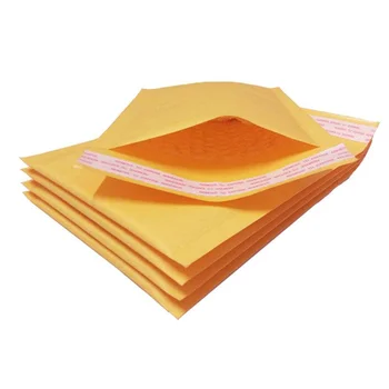 custom printed logo design kraft paper bubble mailer envelope padded courier packing bag for shipping po