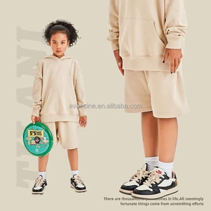 OEM Kids Apparel 340G Heavyweight Hooded Shorts Casual Sportswear for Children