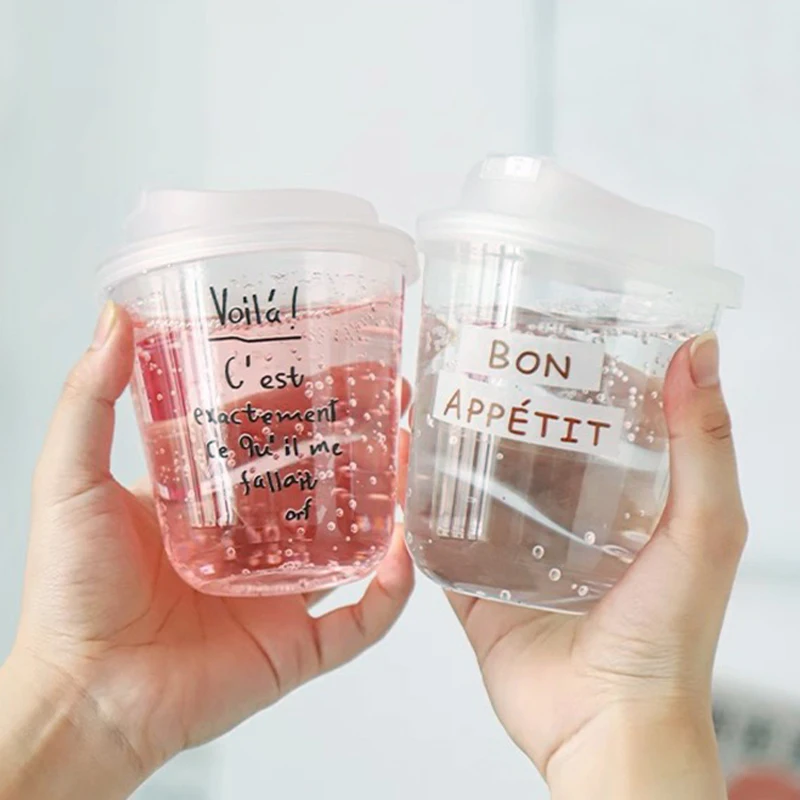 Cundao Custom Logo Printed PET Disposable Clear 12oz Round Bottom Ice Coffee Plastic Cups with Lids