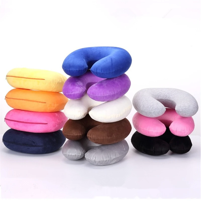 Stock on Hand PVC U Shape Inflatable Travel Neck Pillow
