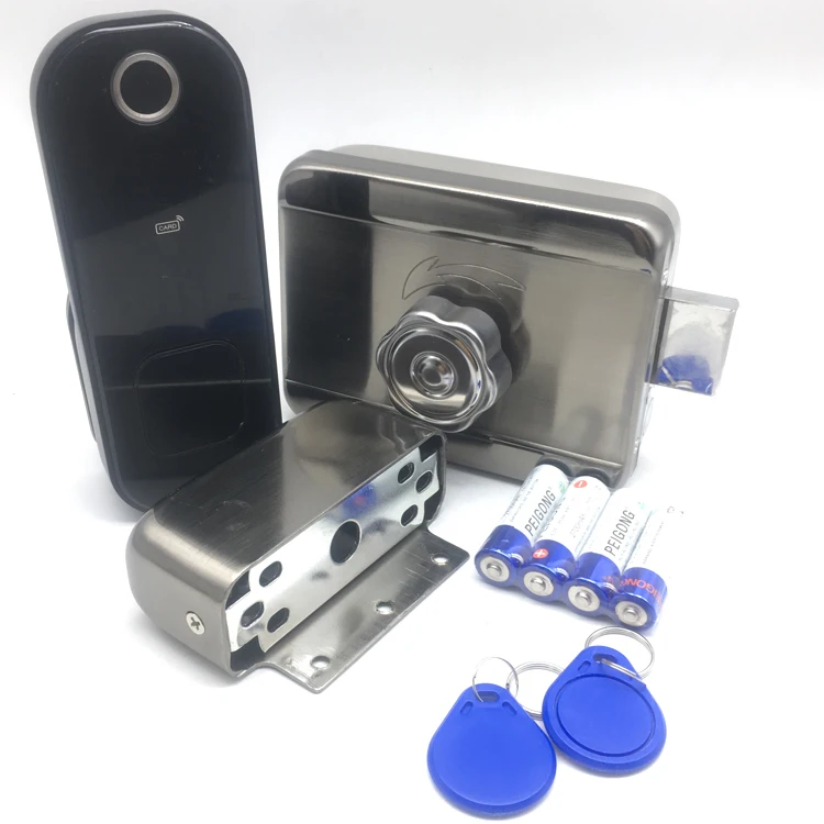 China Waterproof Fingerprint Rimlock Smart Card Digital Code Electronic Door Lock for Home Security Gate Door Locks Rim Lock