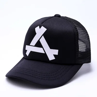 Wholesale Vintage Black 3D Embroidery Mesh Custom 6 Panel Baseball Cap