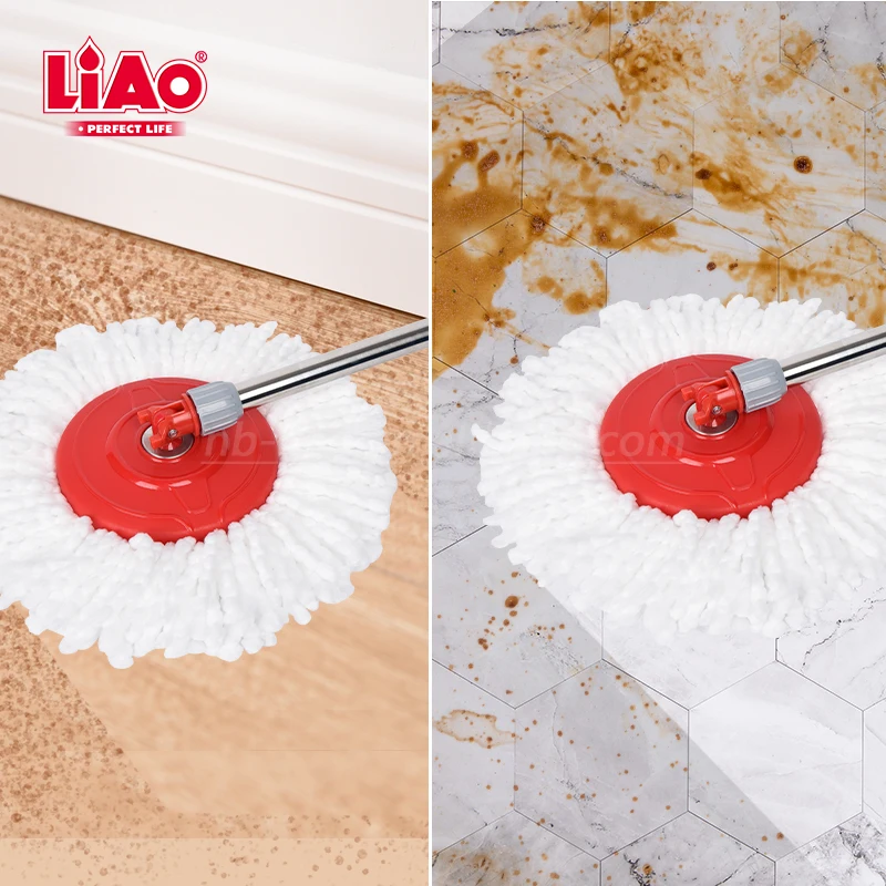 LiAo Standard Size Round Shape Magic Microfiber Spin Mop Head Refill Replacement Head