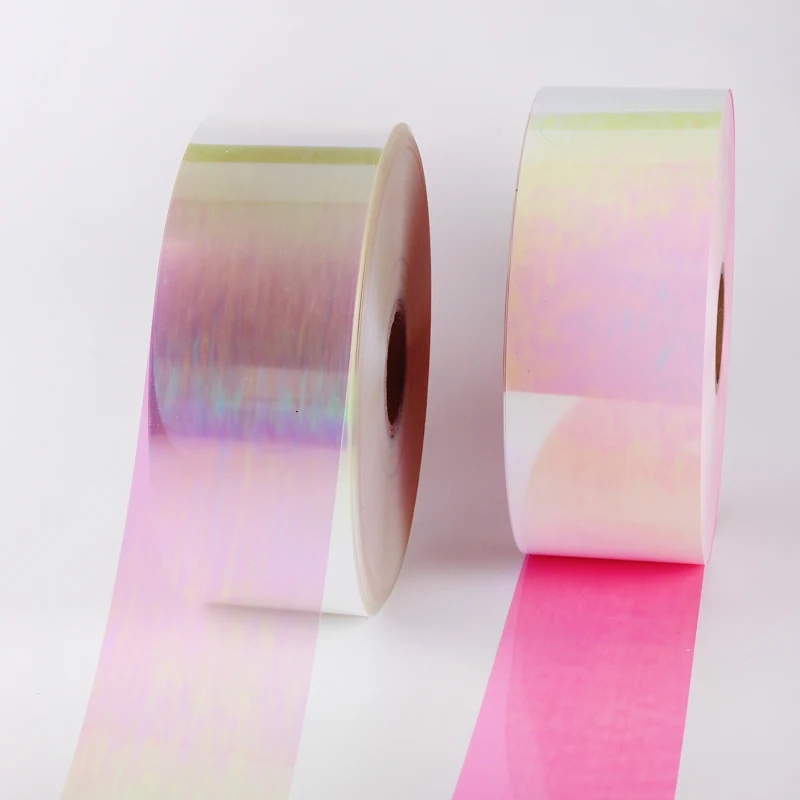 Economical Custom Design rainbow membrane Pearl and Sequin packaging film
