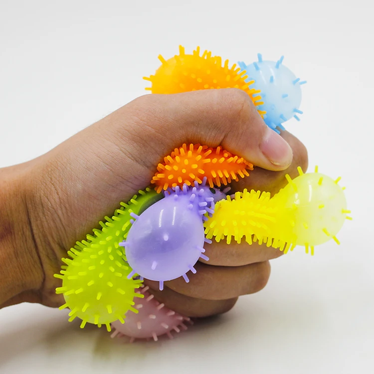 LED点滅ソフトスクイーズ触覚空気充填感覚スパイキーダックフグボール