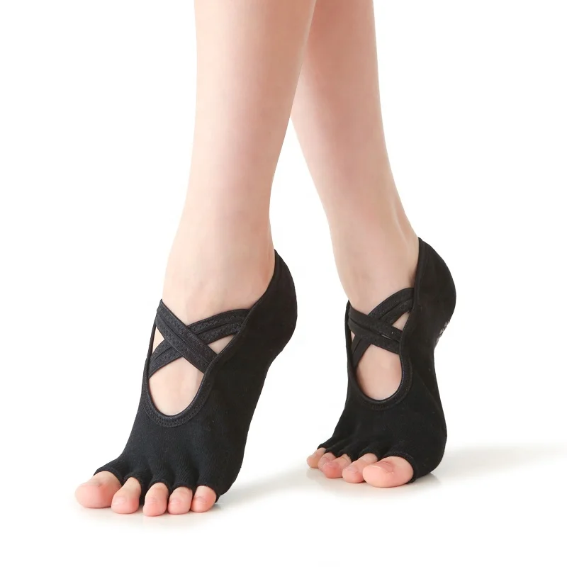 Носки для йоги Нескользящие гольфы носки пилатеса с захватами