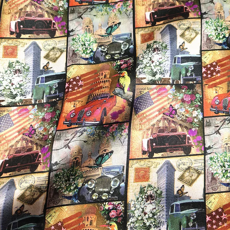 Custom 100% Polyester Digital Printing Flower Charmeuse Silky Satin Fabric for Girls' Dresses Lining & Garment Accessories