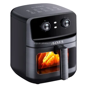 AOJA New Machine Multifunctional Deep Oil Free Steam Stainless Steel Liner Custom Air Fryers Grill Square Modern Household