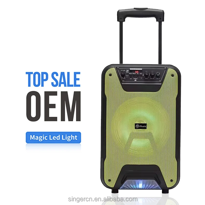 Portable 15W Wireless Bluetooth Trolley Speaker - 8-Inch Subwoofer
