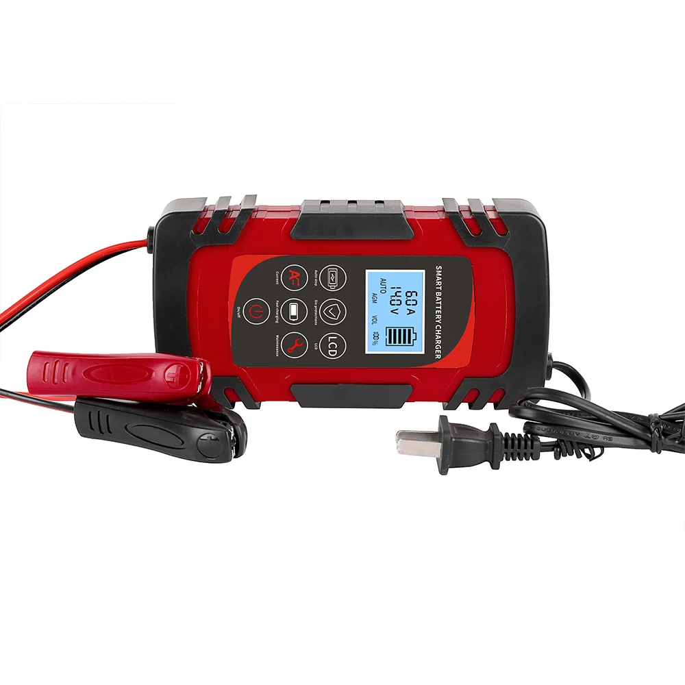 Портативное миниатюрное автомобильное свинцово-Кислотное зарядное устройство 12 В, 24 В, 4A, 6A, 8A, универсальное зарядное устройство для батарей 4 а -- 100 Ач