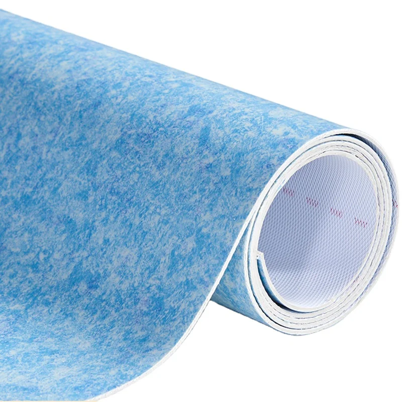 Fireproof PVC Linoleum Covering Plastic Vinyl Rolls Carpet Flooring Tiles for Hospital