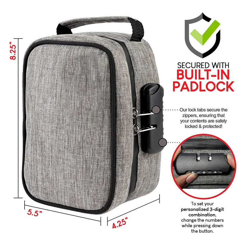 High Quality Stash Carbon Lining Locking Waterproof Smell Proof Stash