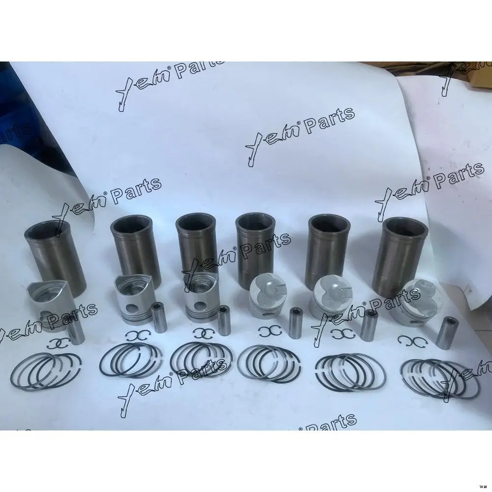 Pistons Rings Set With Cylinder Liner Fit for Isuzu DA120 Tractor Excavator Mowers Engine Repair Parts Kit
