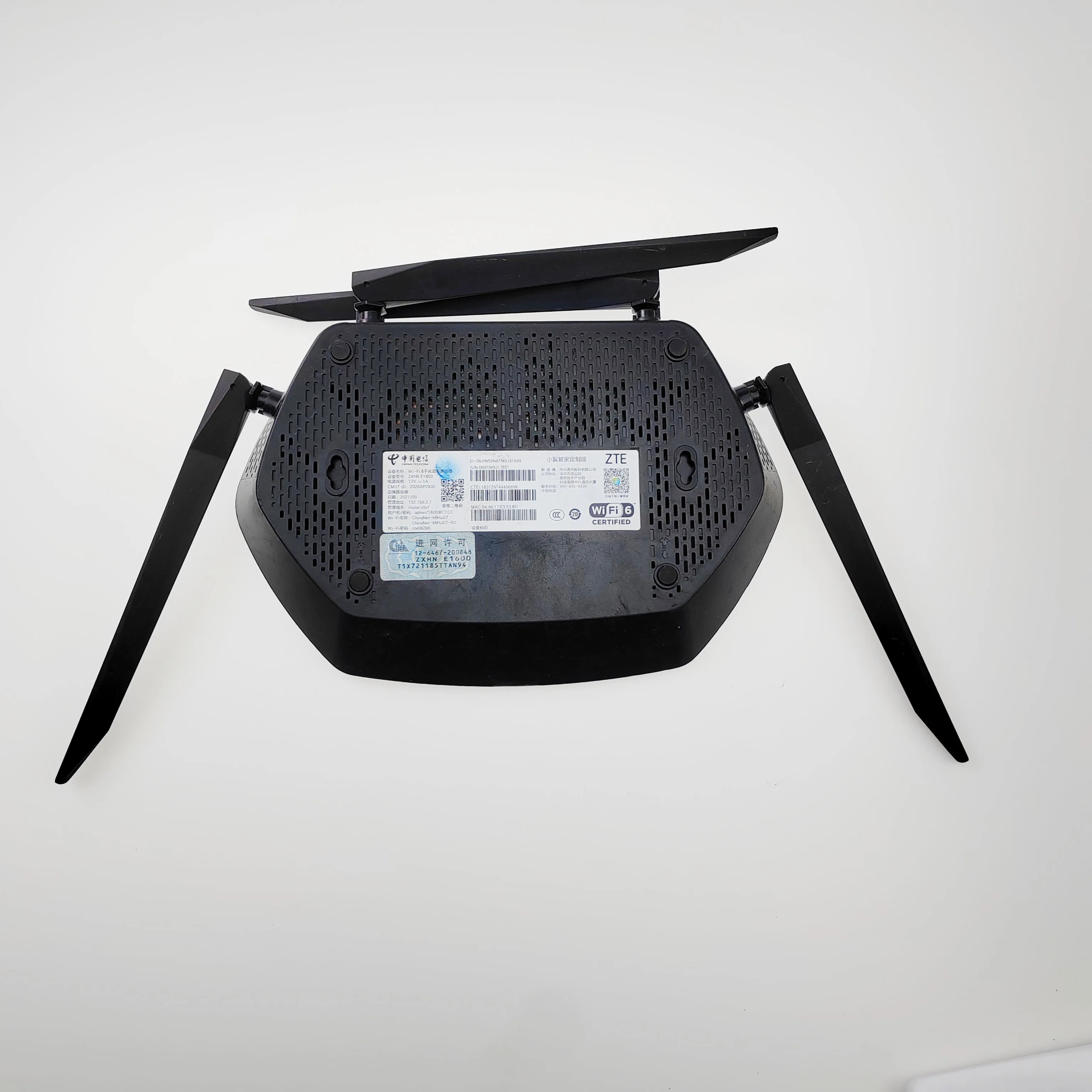 Used ZTE ZXHN E1600 WiFi6 AX1800M 2.4G&5G Wireless Router Gigabit