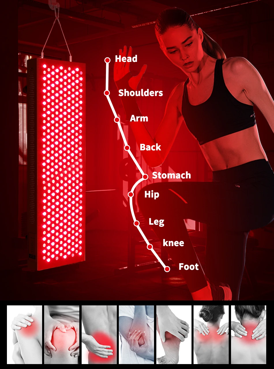 Pain Relief 630Nm 660Nm 850Nm Led Red Therapy Panel With Stand