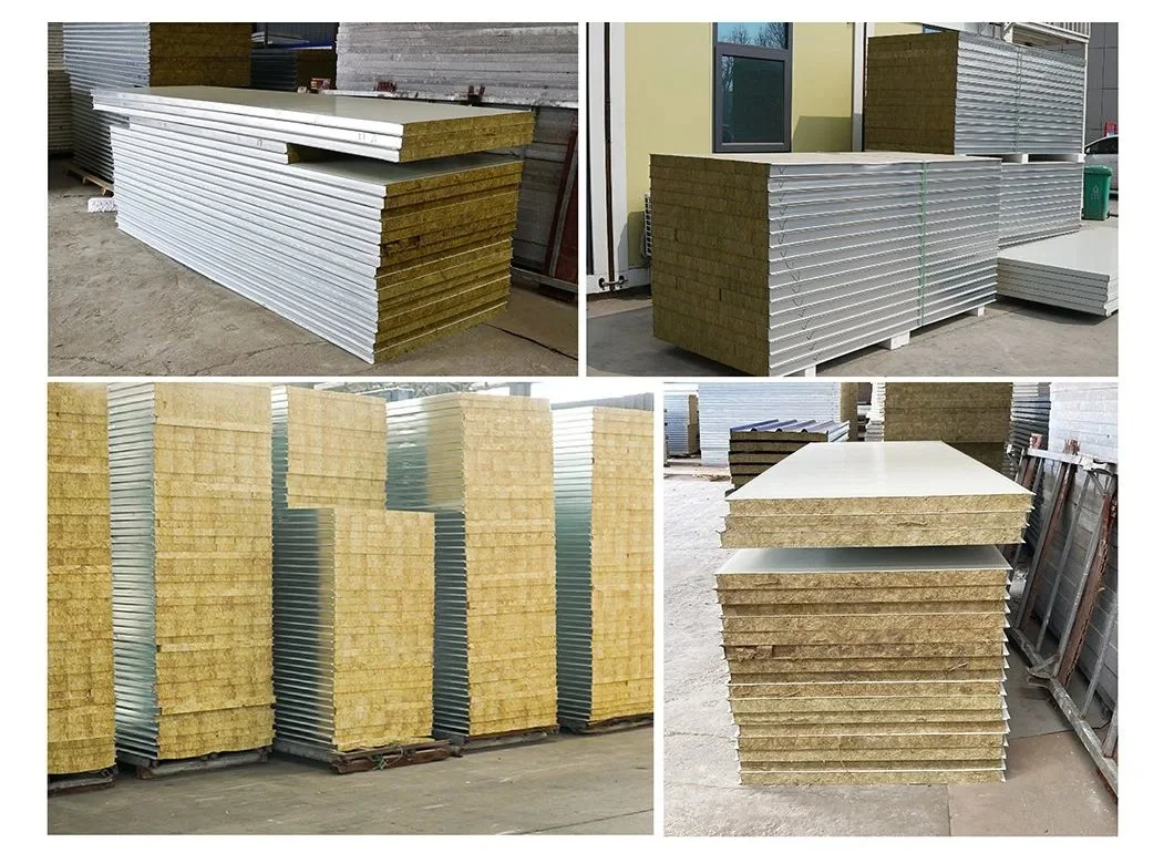 Fireproof Rockwool/eps Insulated Steel Roof/wall Sandwich Panels For ...