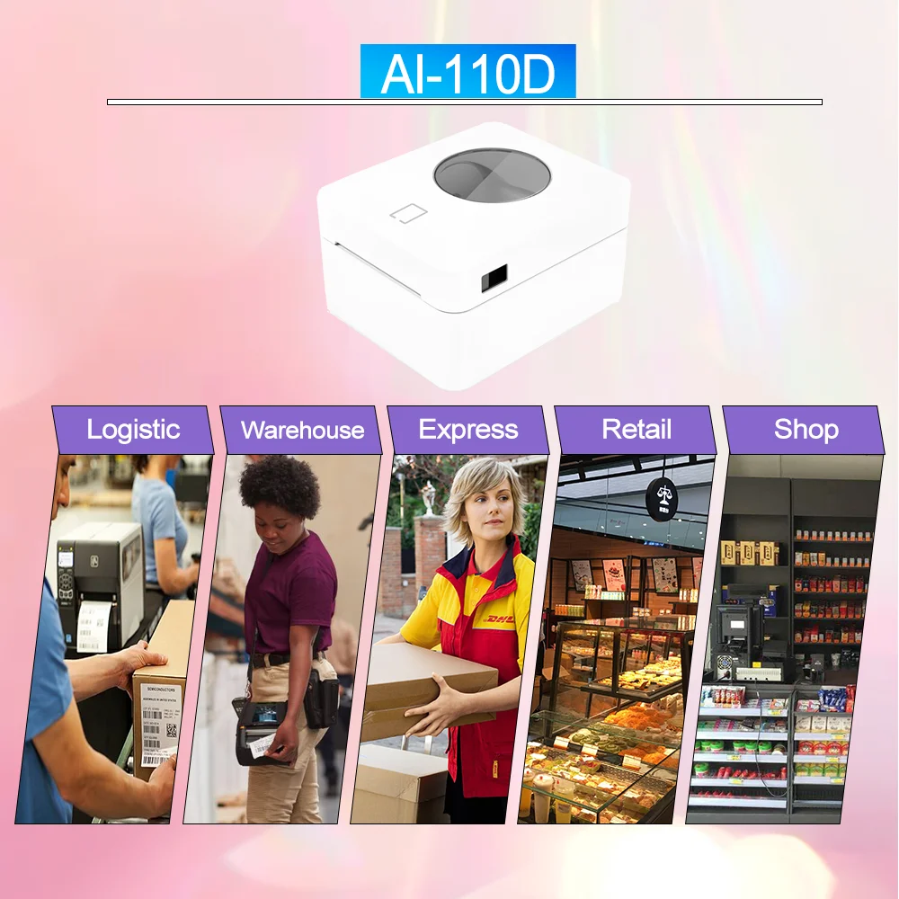 AMZ FBA Thermal Label Printer 4x4 4x6 Inch Label Adobes PDF File Print From Win Android IOS System for Shipping Label