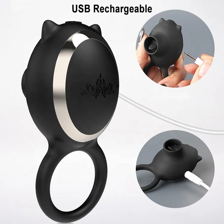 Silicone Penis Ring Vibrator with Clitoral Stimulator Sex Toys for Couple  Play Vibrating Cock Ring