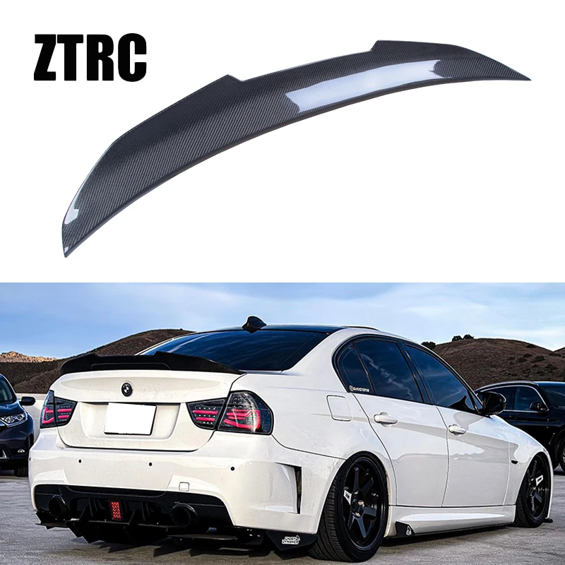 Spoiler traseiro em fibra de carbono genuína estilo PSM para BMW Série 3 E90/E90 M3 (2004-2011)_voghion.com