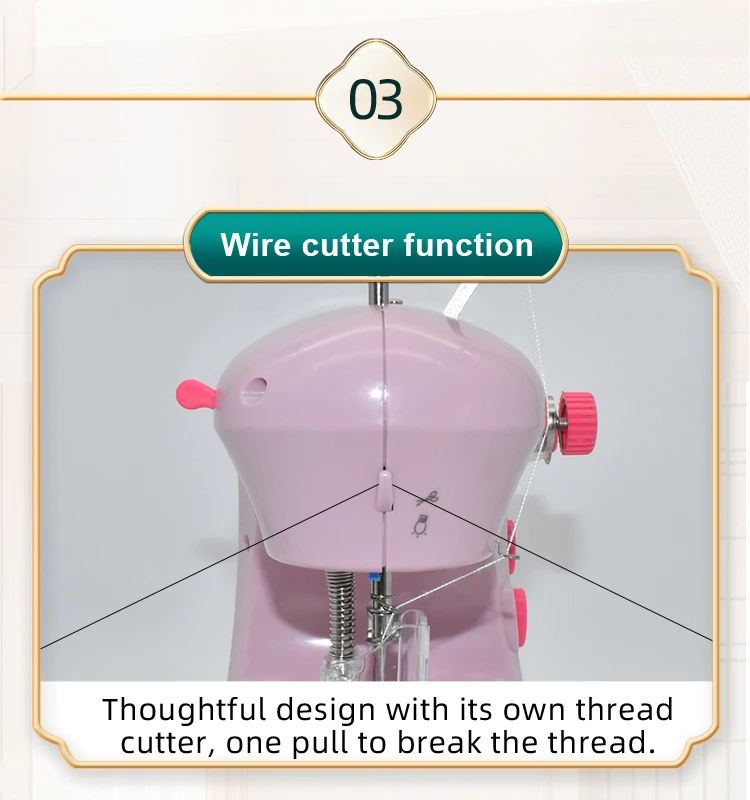 301 Mini Portable Electric Sewing Machine With Protection Function,Extension Table,Straight Line Sewing Machine for Home Use
