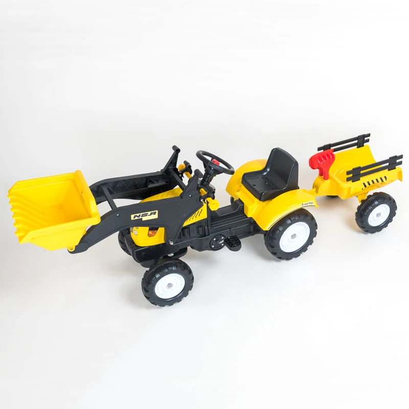 Kids Children Pedal Tractor Ride On Toy Car Excavator Tractor Removable