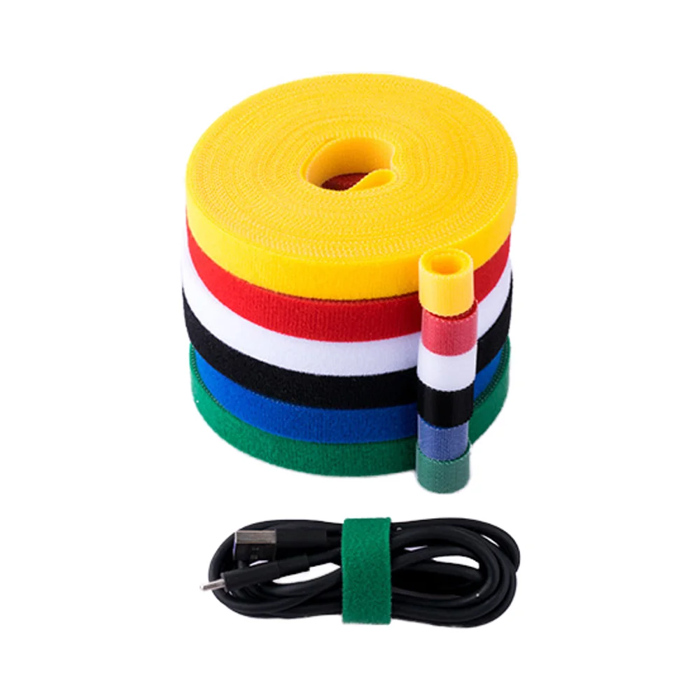 25 Meter Premium Quality Nylon Self-Locking Cable Management Tape Back-to-Back Hook Loop Fastener for Home Office 2.5mm Width