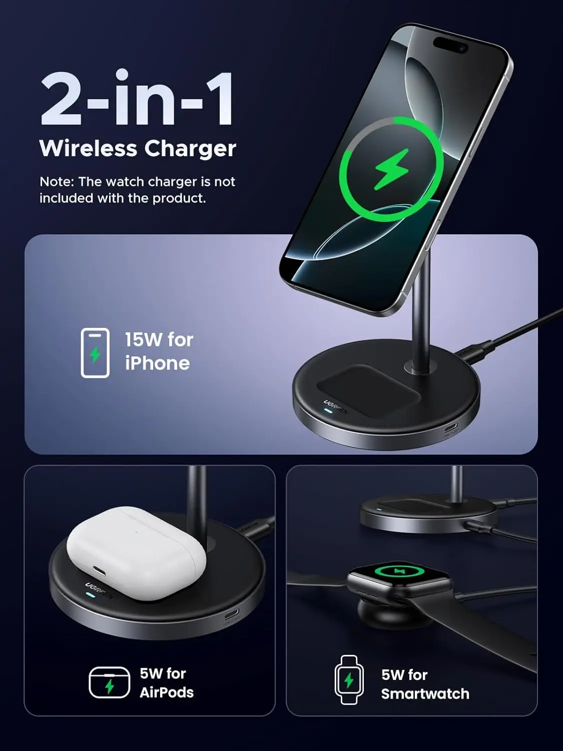 Charging Stand Wireless Charger Ugreen Buy UGREEN MagFlow Qi2 2-in