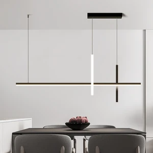 Minimalist Restaurant Chandelier Modern Minimalist Long bar Table Lamp New Net Red One Word Light Luxury Lamps