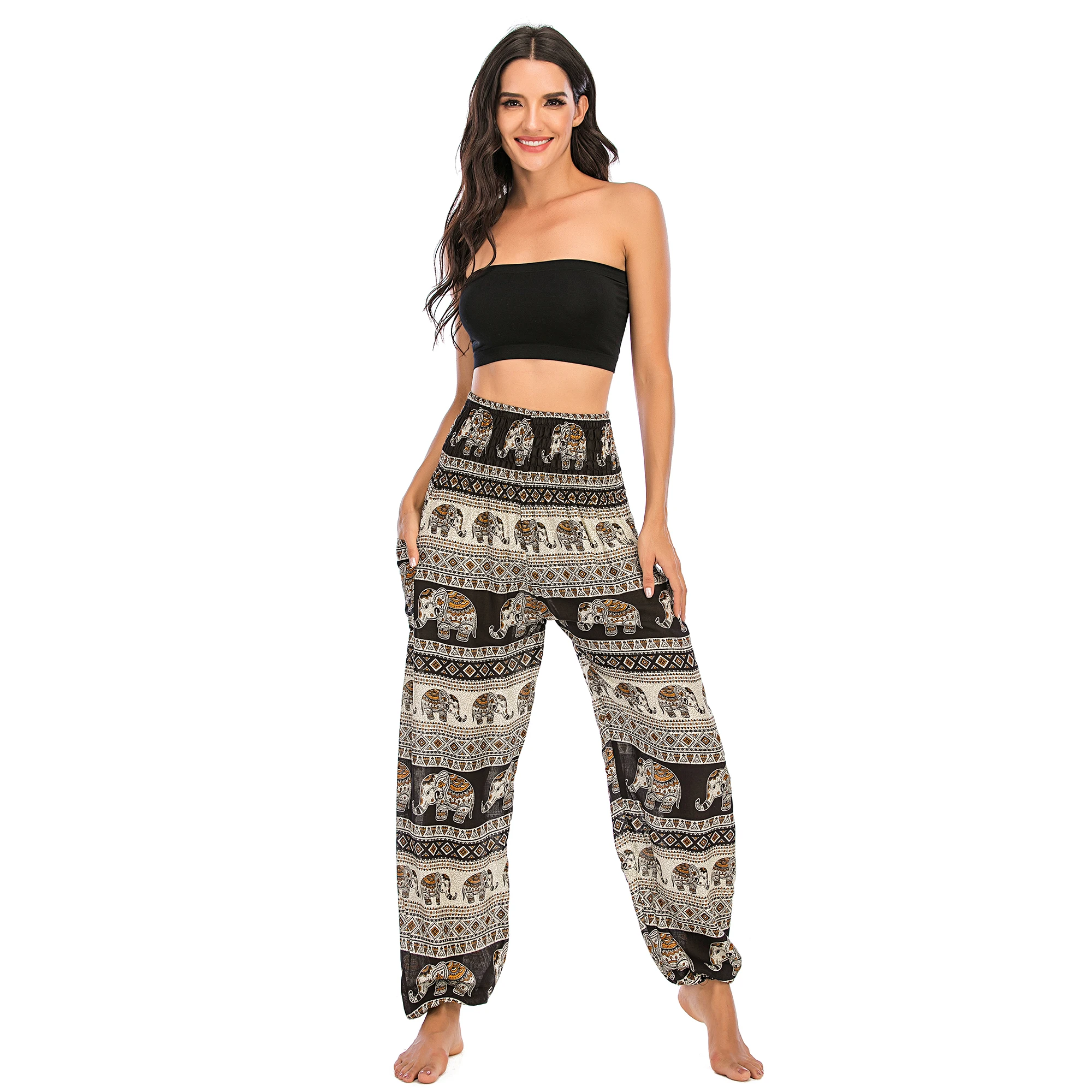 Wholesale Ladies Plus Size Yoga Elephant Long Sport Rayon Bohemian