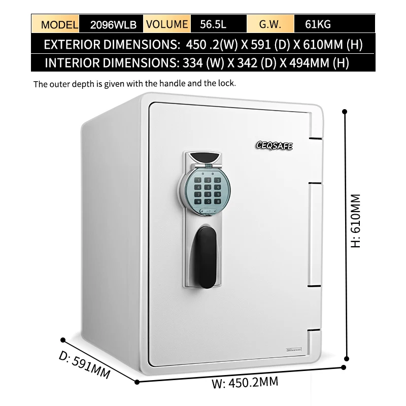 CEASAFE Waterproof Cabinet Security Fireproof Steel Safe Box with Digital Safe for Home Storage supplier