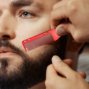 Colorful Double Sided Comb Brush Small Beard Styling Brush Professional Shave Beard Brush for Salon