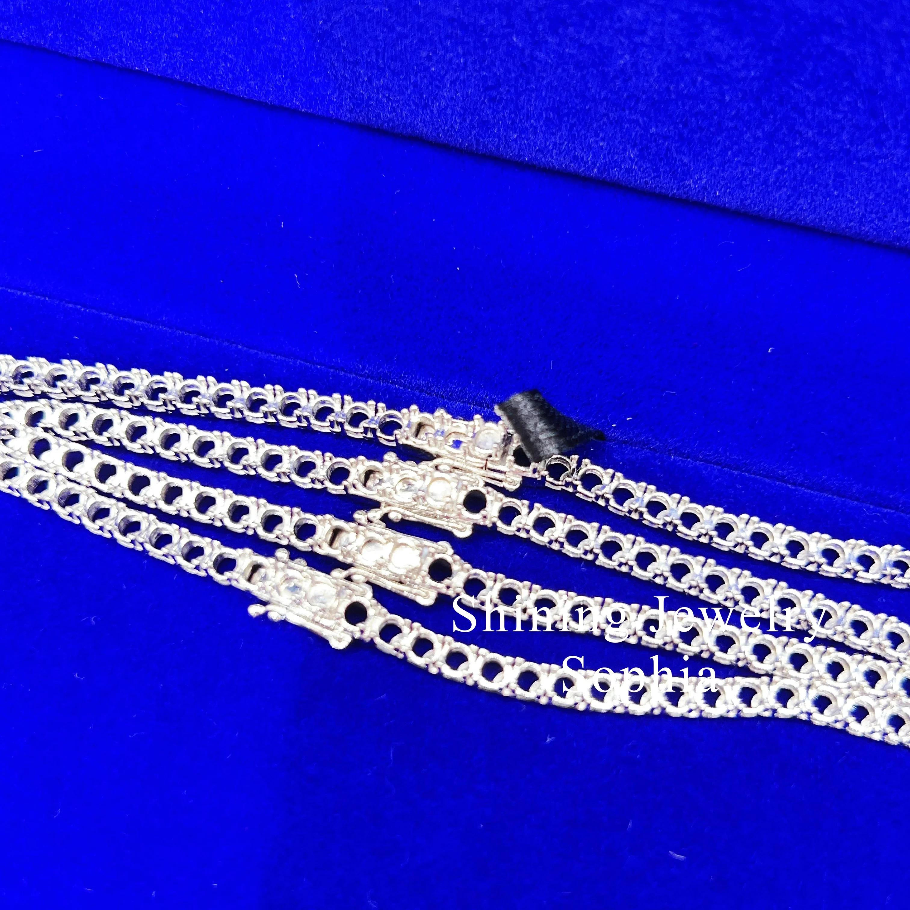 定制嘻哈纯金珠宝项链10k真纯金未镶嵌钻石半挂网球链| Alibaba.com