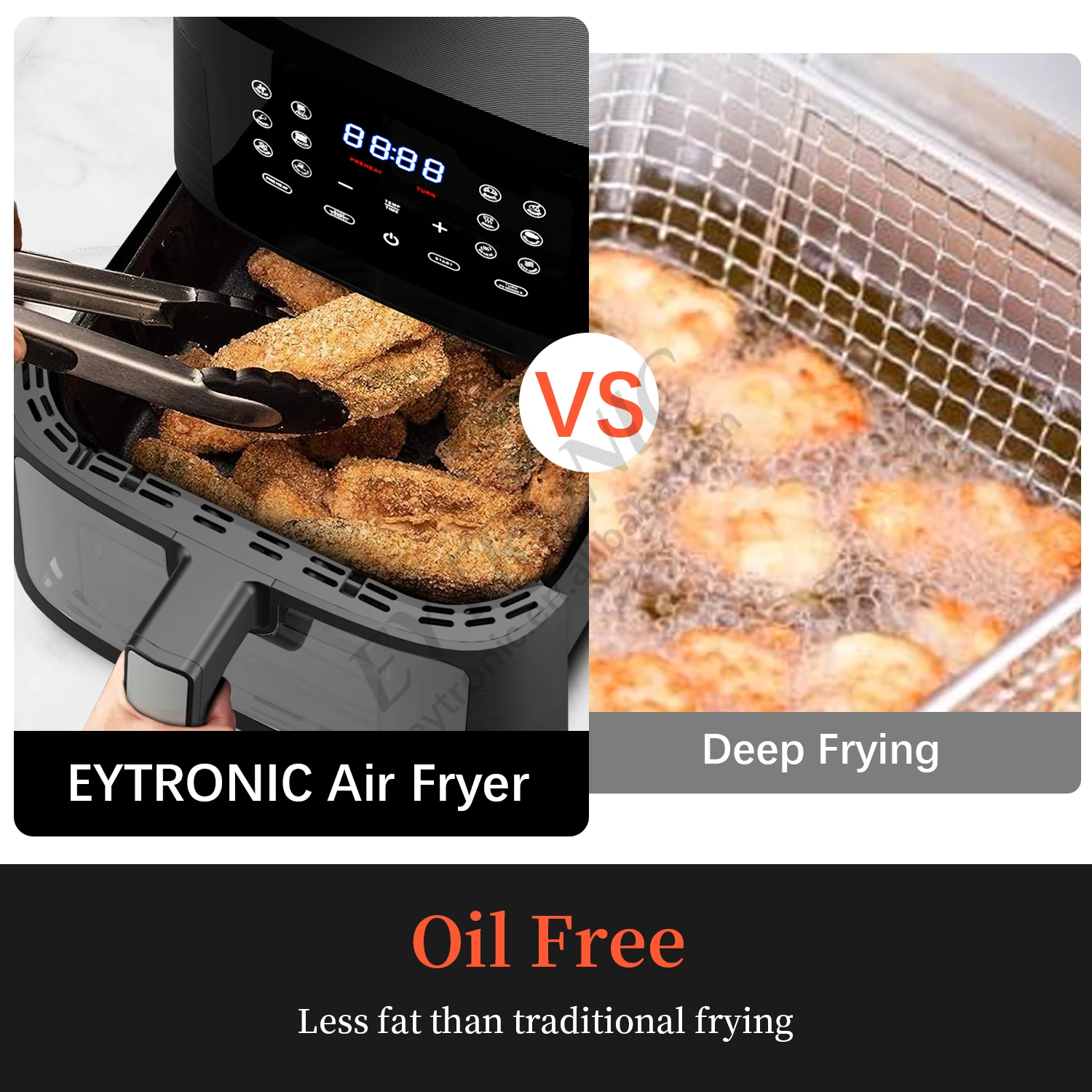 New 6L 7L 8L 2023 Smart Air Fryer Touch Screen OEM Custom Oil Free Electric Deep Fryer Hot Digital Air Fryer Wholesale