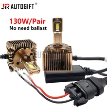 2 Copper Tubes D Series D1S D3S Led Headlight Bulb 12V 130W D2S D4S D8S Led Lights No need Ballast Plug&Play Auto Light 6000K